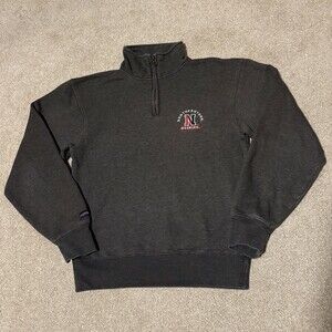 Northeastern University Huskies Mens 1/4 Zip Sweatshirt Embroidered Gray, Sz XS